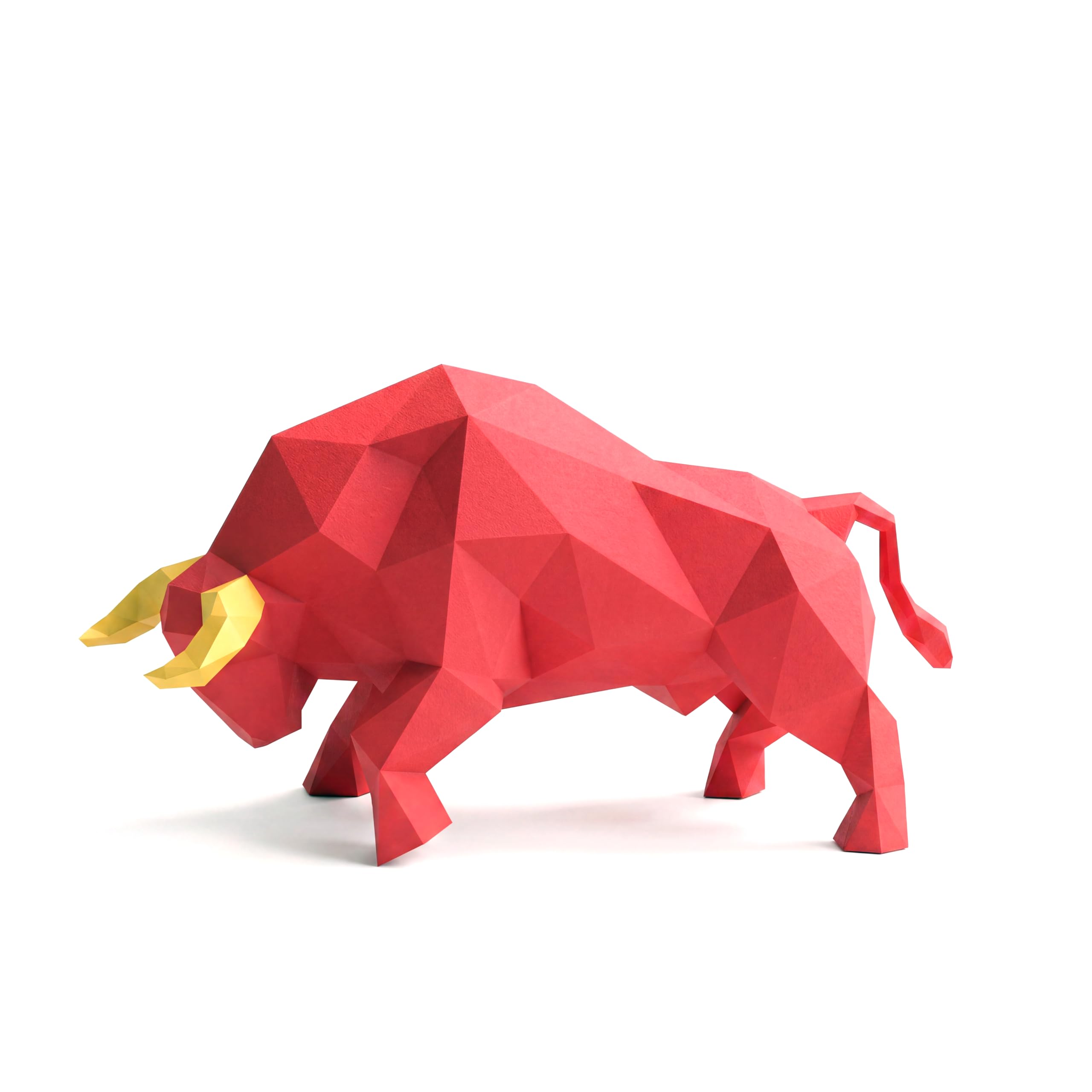 Cadeau Origami 3D Taureau Rouge Kit de Bricolage en Papier Puzzle