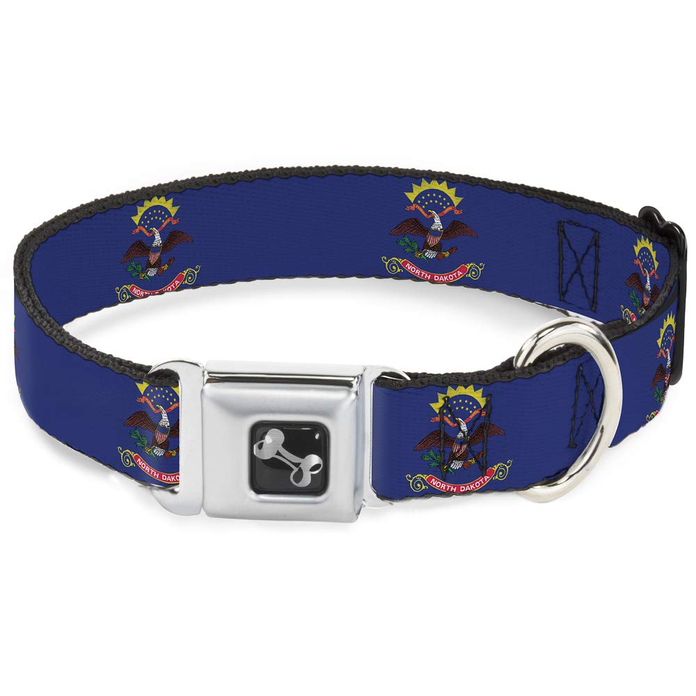 Collier de chien Buckle Down large imprimé haut de gamme Dakota du Nord