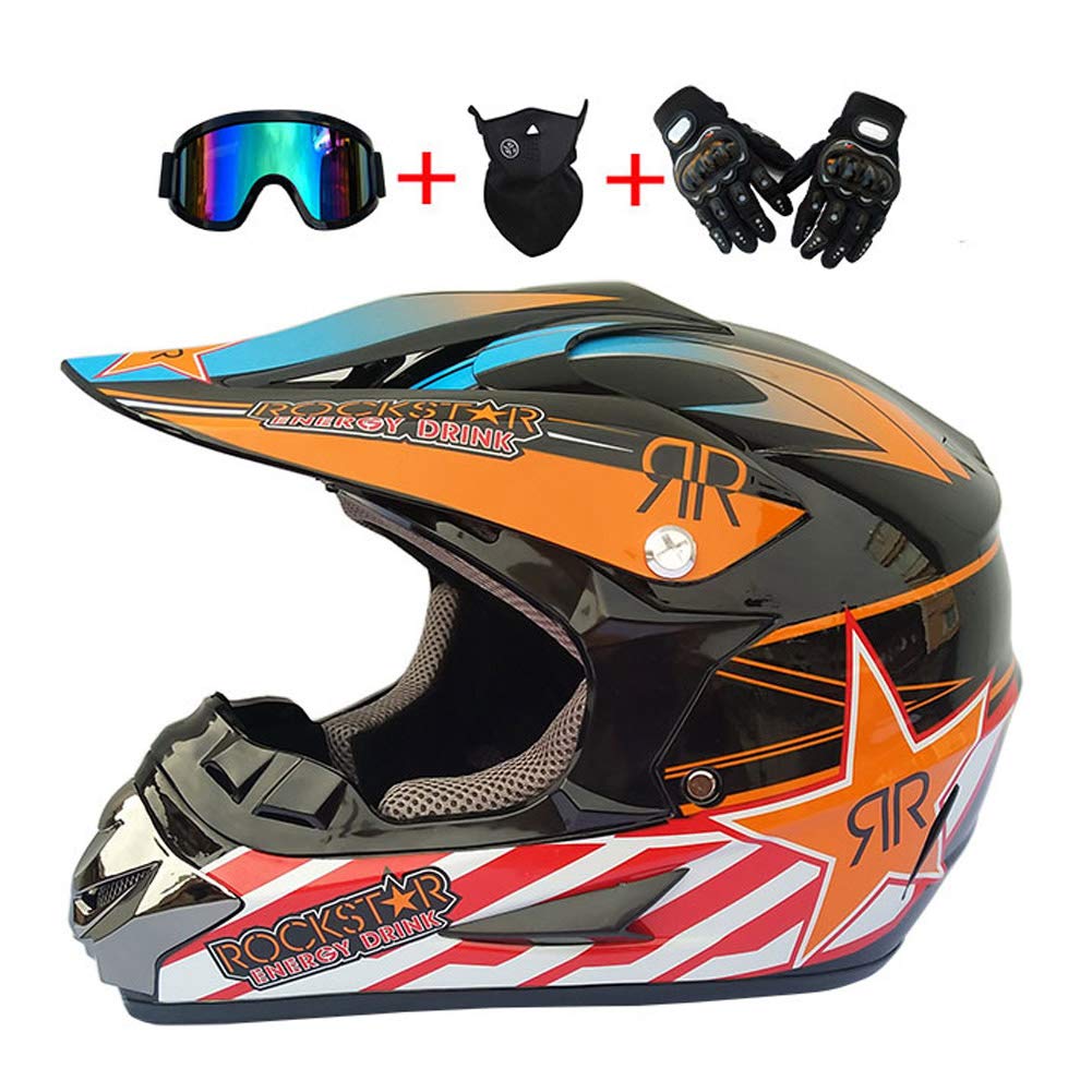 Buy LEENY Motocross Helmet, Rockstar Style Kids FullFace Cross Helmet