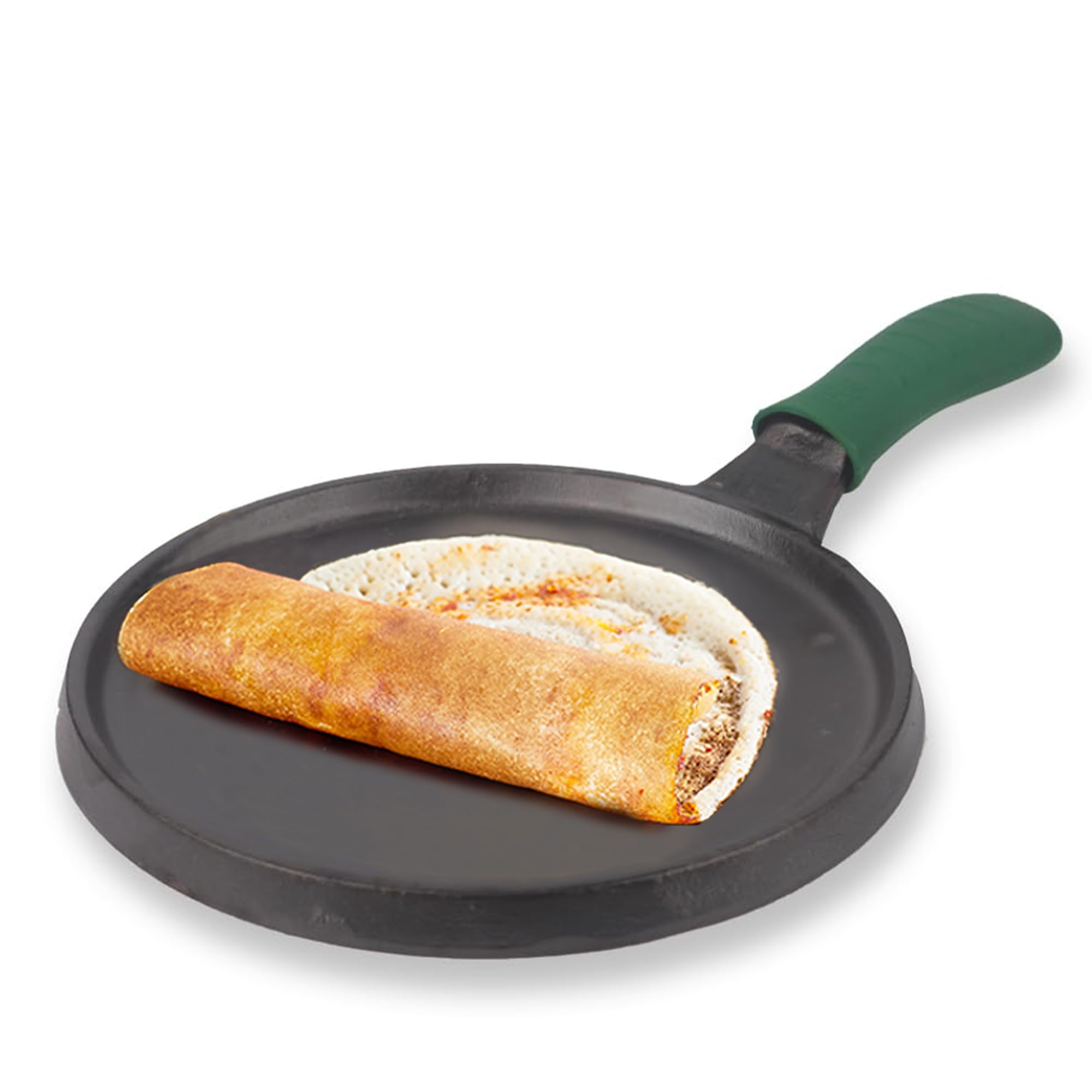 The Indus Valley Pre-Seasoned Cast Iron Tawa for Dosa/Chapathi with Silicone Grip | 25.5cm/10 inch, 2.1kg | Induction Friendly | Naturally Nonstick, 100% Pure & Toxin-Free, No Chemical Coating (B0C8NWWBJN) Amazon Price History, Amazon Price Tracker