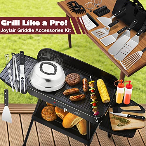 30Pcs Griddle Accessories Kit, Joyfair Flattop Grill Spatulas Set With Melting Dome For Outdoor Camping Bbq, Include Stainless Steel Turner/Scraper/Meat Tenderizer/Carry Bag, Dishwasher Safe #TOP4