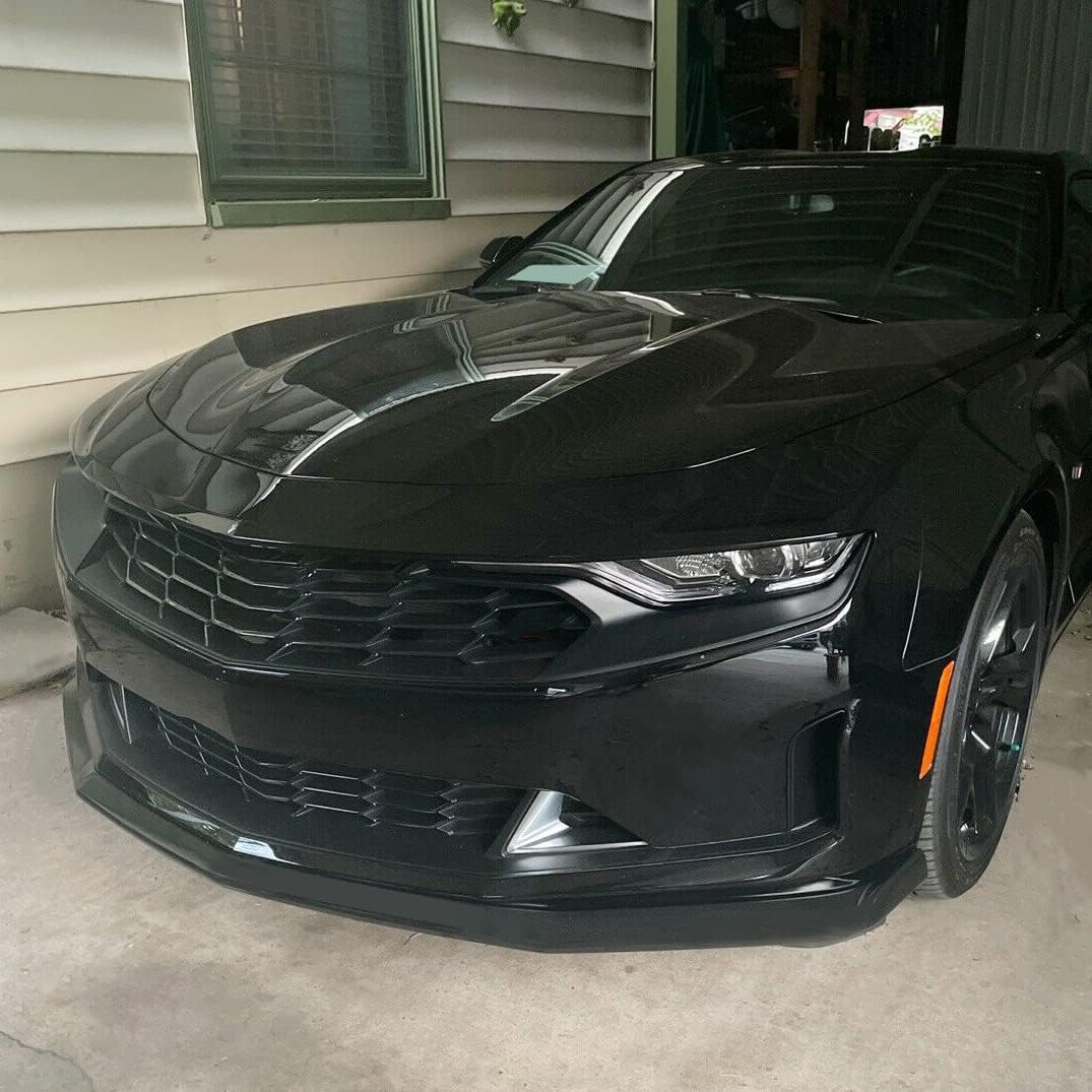 HECASA Front Bumper Lip 3Pcs For 2010-2013 Chevy Camaro V8 SS - Black ABS Plastic Under Chin Spoiler Splitter