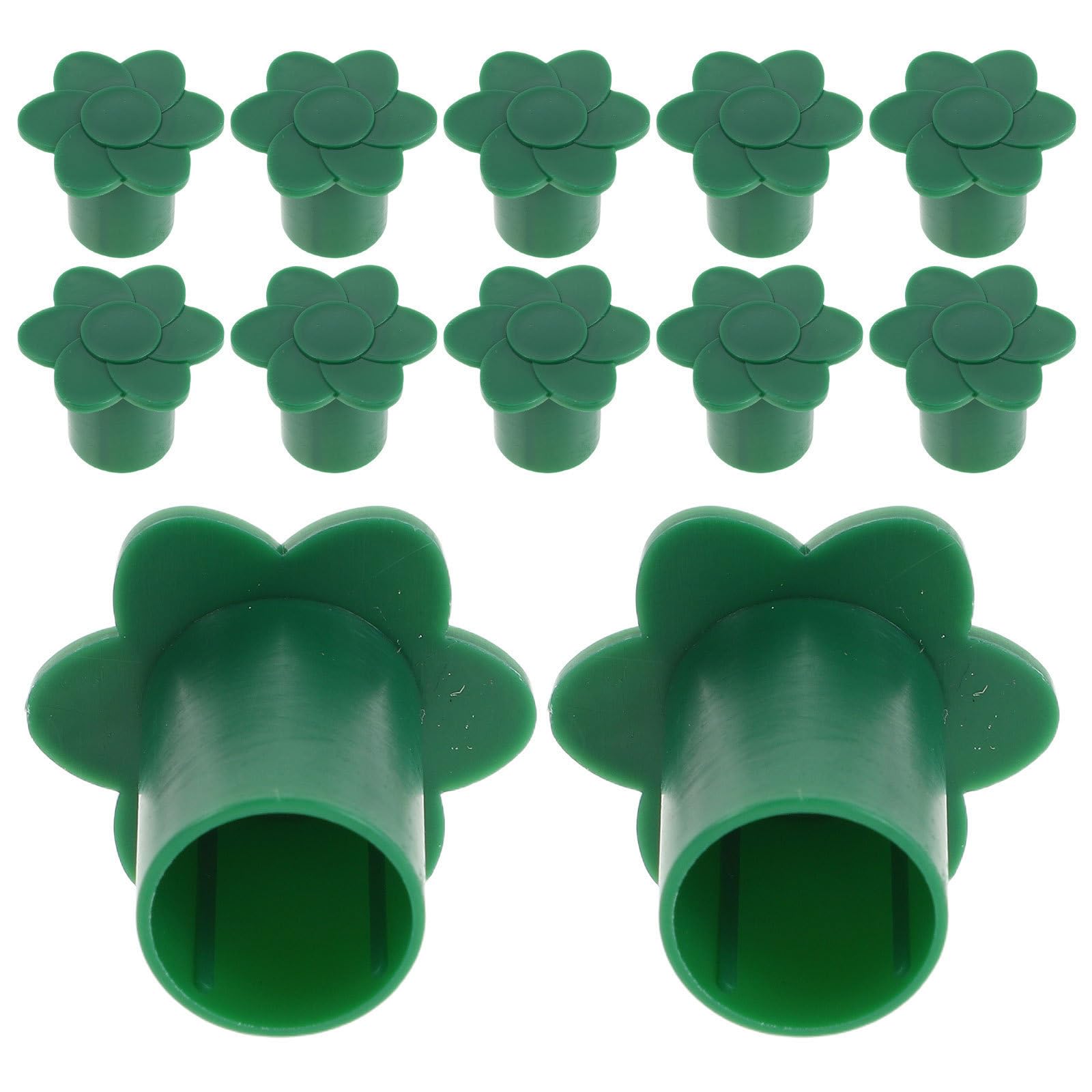 HOOWIFFY Garden Cane Topper Protectors 40pcs Green Plastic PP Caps with UV Resistance for Outdoor Garden Poles and Celebration Decorations