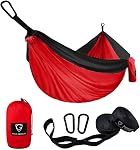 Gold Armour hamac de camping - hamac parachute double extra large (2 sangles d'arbre 32 boucles, 20 pi inclus) marque américaine en nylon léger pour adultes et enfants, accessoires de camping