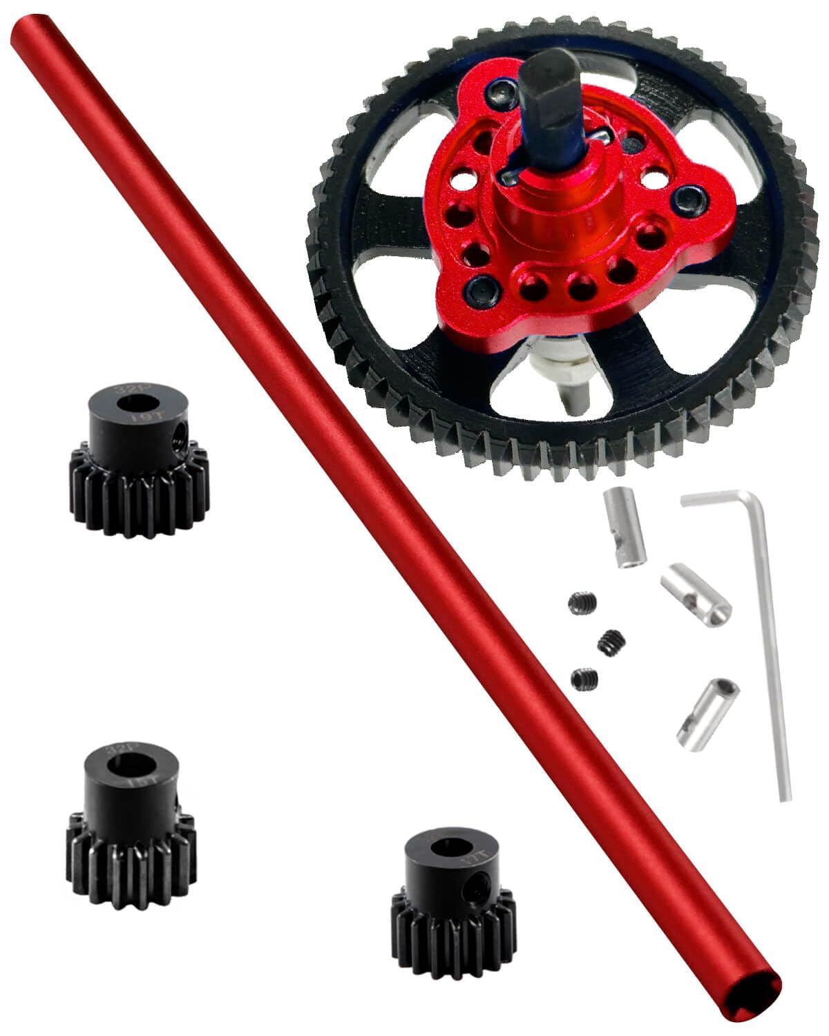 hopsupRC Upgrades Part for 1/10 Slash 4X4/Slash 4X4 VXL,Aluminum Driveshaft Center & Metal Slipper Clutch Eliminator Differential Locker Gear 54T(32-