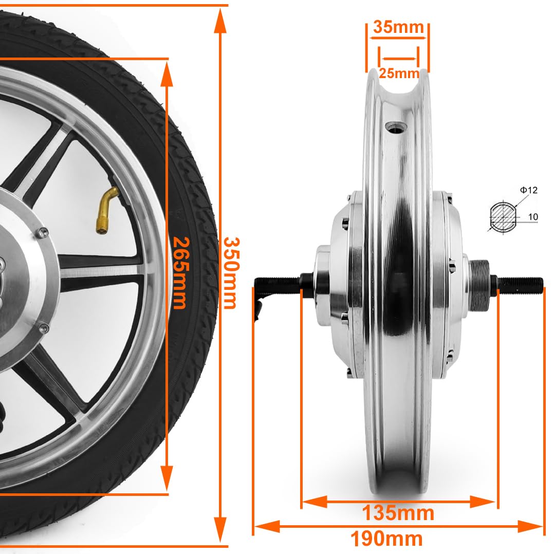 L-faster 36v 350w 14 Pouces moyeu d’entraînement arrière brushless Roue Moteur à Engrenages pour accélérateur de Pouce de vélo