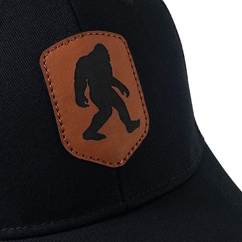 Mesh Bigfoot Hat Leather Cap for Men- Great Snapback Closure Sasquatch Hat for Hunting & Hiking
