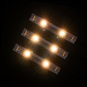 BRIKSMAX 1 * 6 Strip Lights Warm White for DIY Lego/Moc Lighting3 Pack Version 2.0