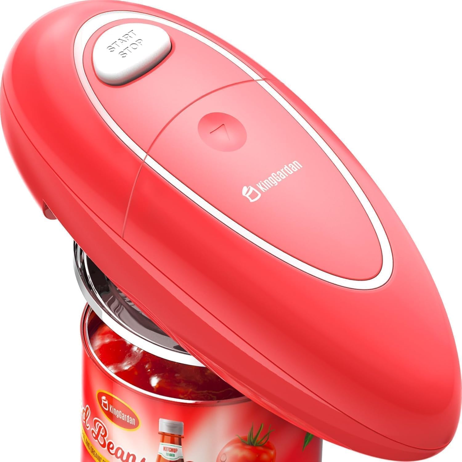 Electric Can Opener, One-Touch Automatic Smooth Edge Can Opener, Hand-Free Battery Operated Tin Opener, Food-Safe Ergonomic Kitchen Gadget for Seniors with Arthritis and Chefs (Red)