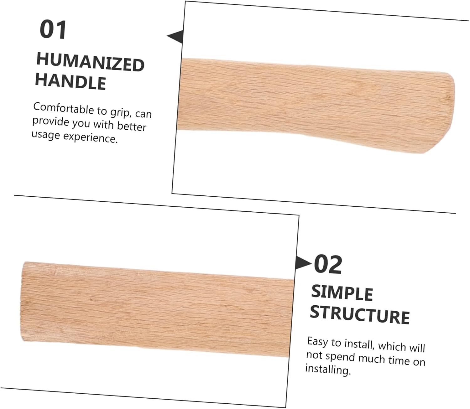 Wooden Replacement Handle for Hatchet Grip Accessory for Outdoor Axe Use Comfortable to Use for Firewood Cutting and Camping