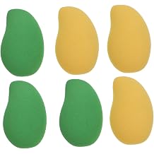 Foundation Makeup 6pcs Mango-shaped Beauty Sponges Dual-purpose Non-absorbent Compact for Girls