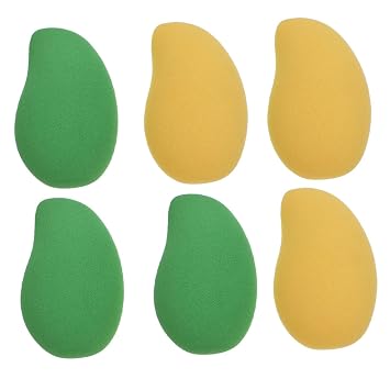 Foundation Makeup 6pcs Mango-shaped Beauty Sponges Dual-purpose Non-absorbent Compact for Girls