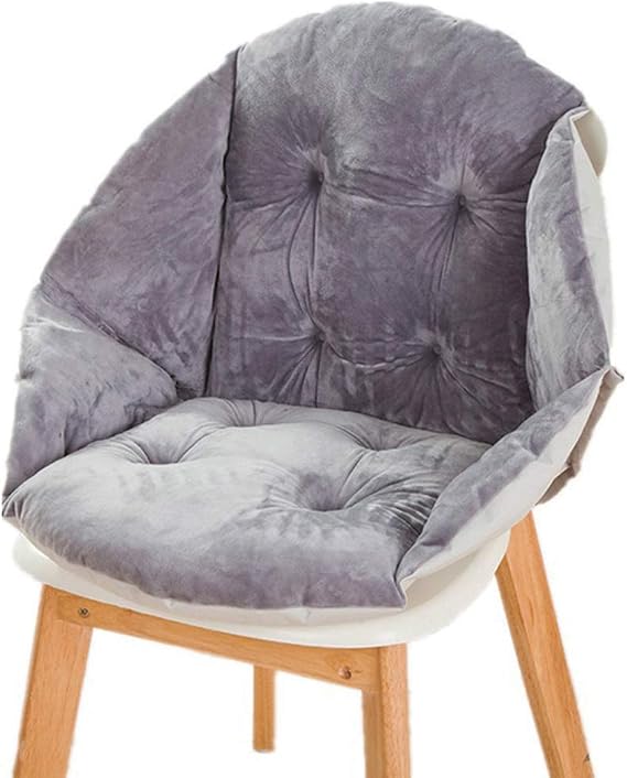 Soft Plush Chair Cushion - Thick Tufted Nest With Waist Back Support and Tie Strap for Wheelchair, Office, Dining, Sofa and Garden Bench
