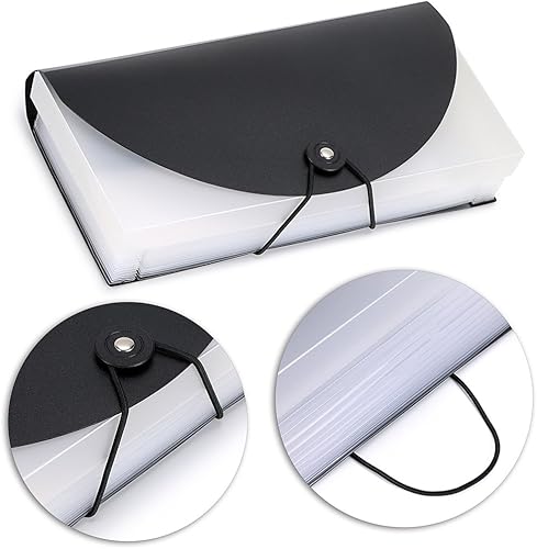 Miniatura 8 de BTSKY Carpeta de archivos expansible, organizador de mano con 13 bolsillos, organizador de cartera de polipropileno para tarjetas, recibos, cupones