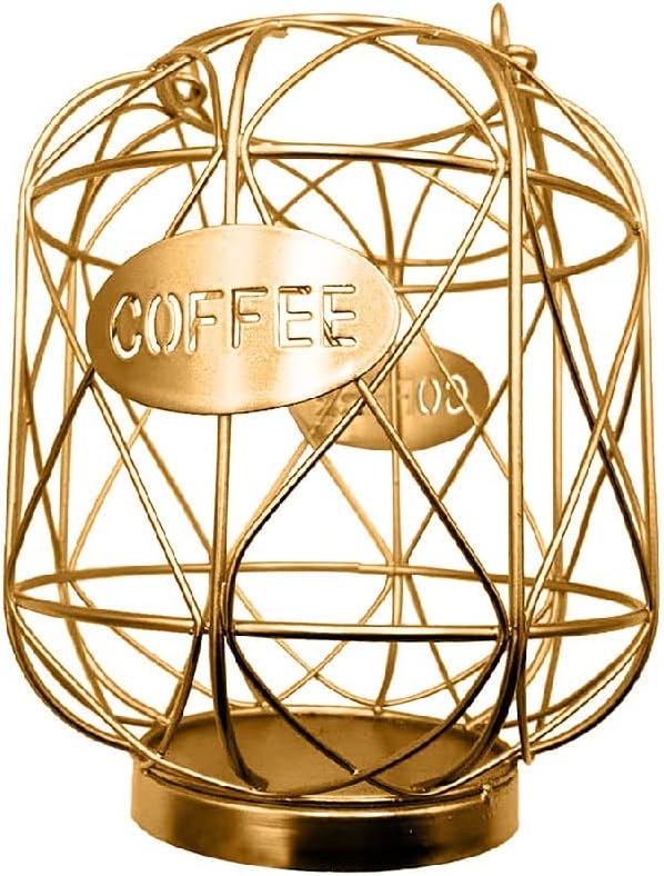Coffee Capsules Storage Basket Creative Coffee Cups Coffee Bean Pod Organizer Family Cafe Hotel Accessories (Color : Black) (Gold )