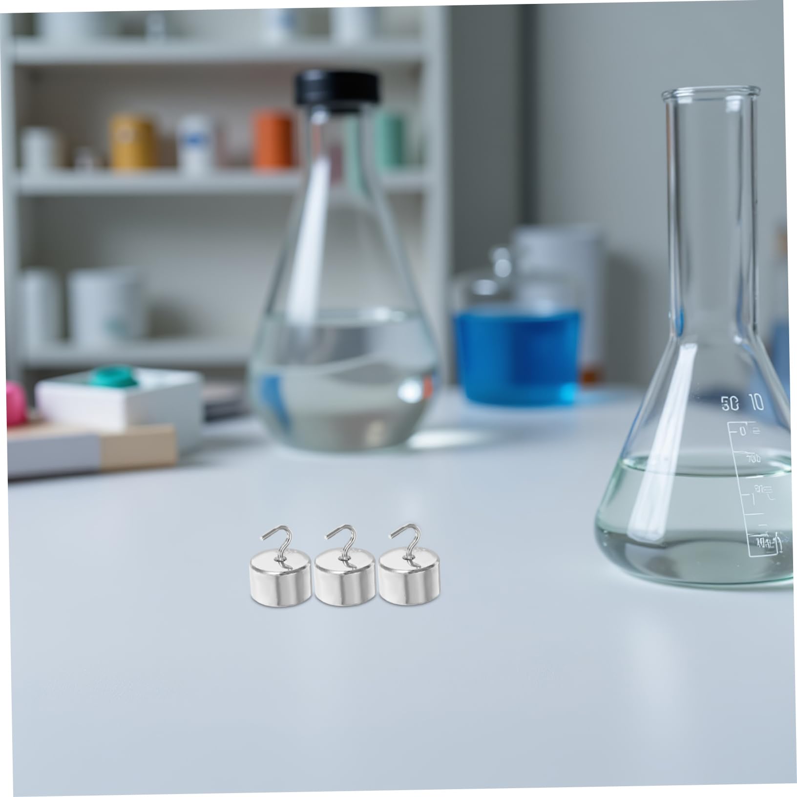 ULTECHNOVO 50 Piezas Pesas de Laboratorio Pesas Gancho de Hierro Cromado para Física de Estudio para Laboratorio de Ciencias