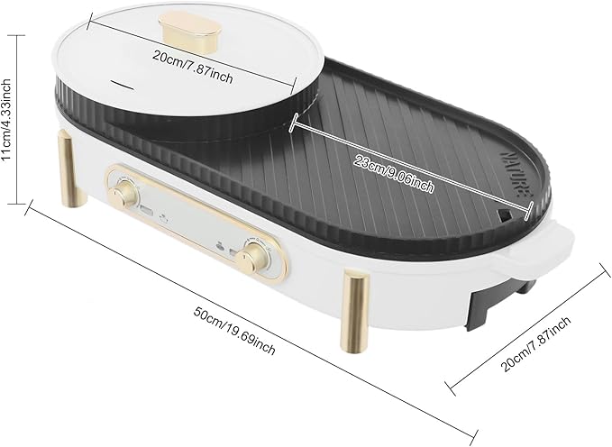 Olla Eléctrica y Parrilla 2 en 1 LIAUHO, 1700W, Control de Temperatura Dual miniatura 3