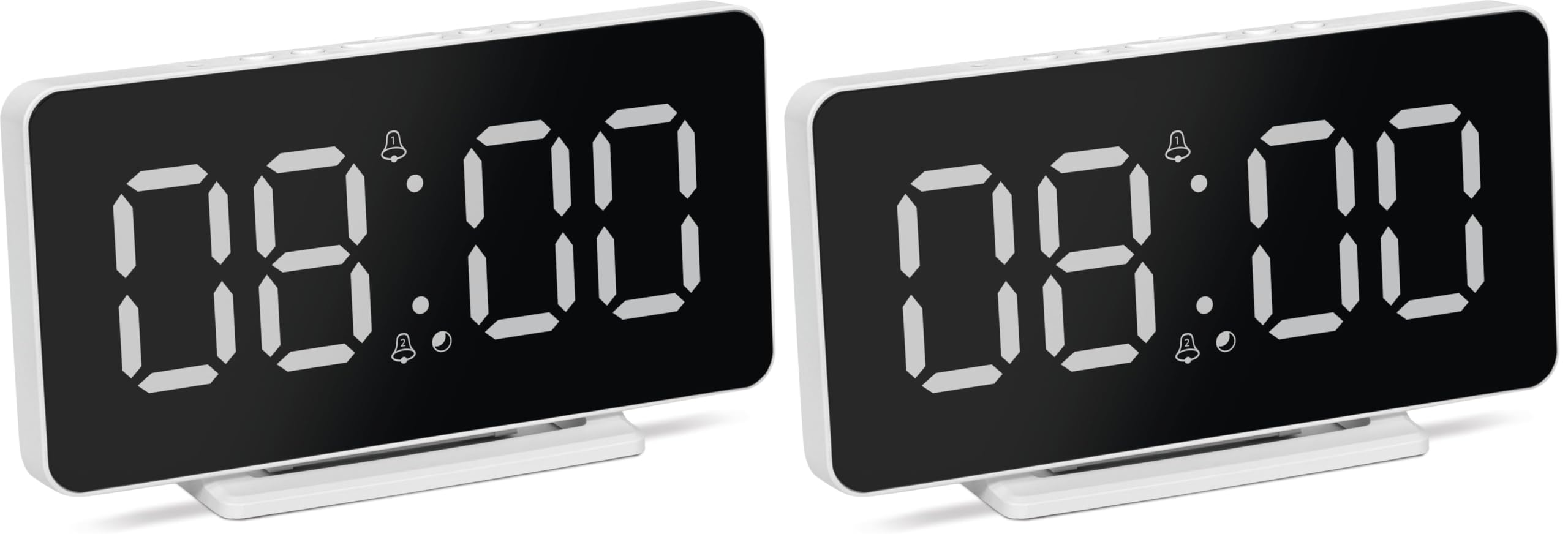 Réveil numérique TechniSat Viola AC-1 grand écran LCD avec double alarme et thermomètre (Lot de 2)