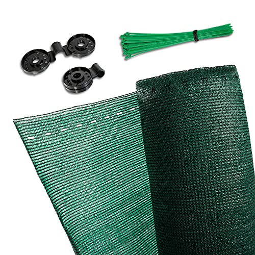 CoverUp! Sichtschutz Zaun 1,5 x 25 m grün [160 g/m²] ideal für Zäune und Balkongeländer - hochwertiger Zaun Sichtschutz inkl. 100 Kabelbinder und 50 Clips