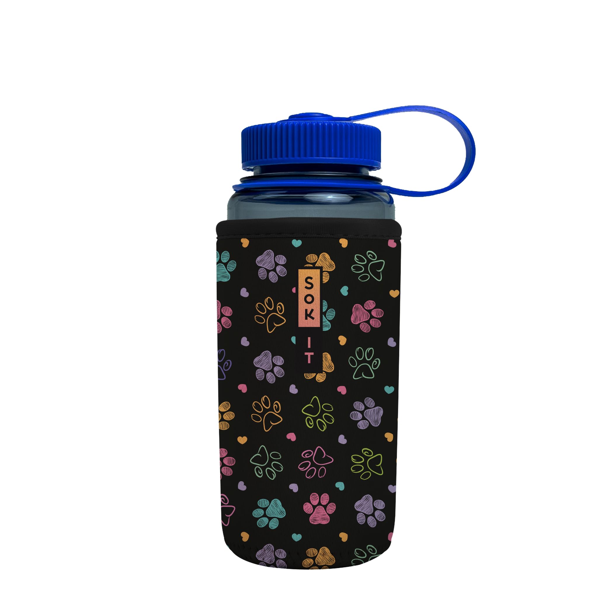 Sok It BotlSok Water Bottle Sleeve Insulated Neoprene Cover (Furry Footprints, Fits 16oz CamelBak or Nalgene)