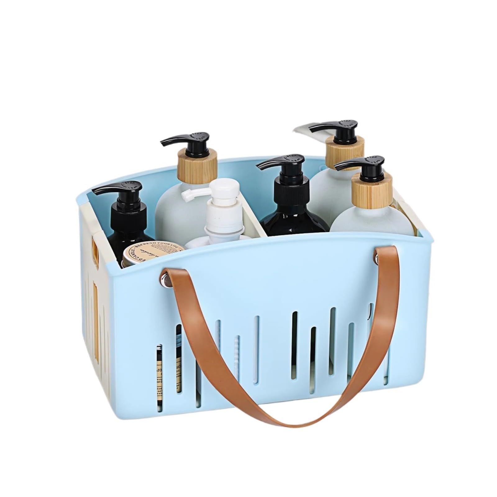 XVDRFSD Shower Caddy Portable Foldable Bath Basket Portable With Drainage Holes For Travel Camping Home Collapsible Storage Box(Blue)