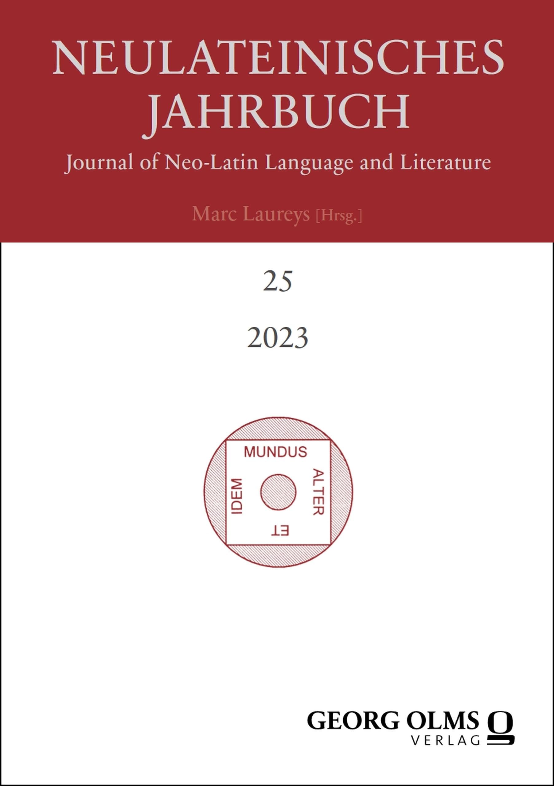 Neulateinisches Jahrbuch Band 25 2023 journal neo-latin language literature
