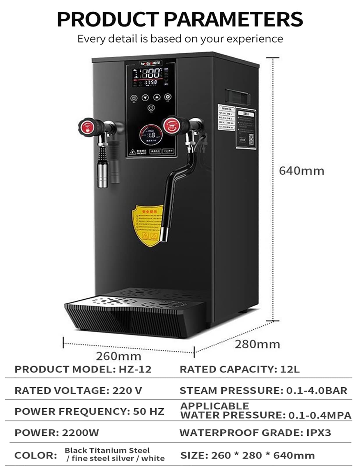 Máquina de agua de calentamiento de espuma de leche, equipo comercial todo en uno, para tiendas de té, vaporiza espuma de leche y hierve agua con facilidad