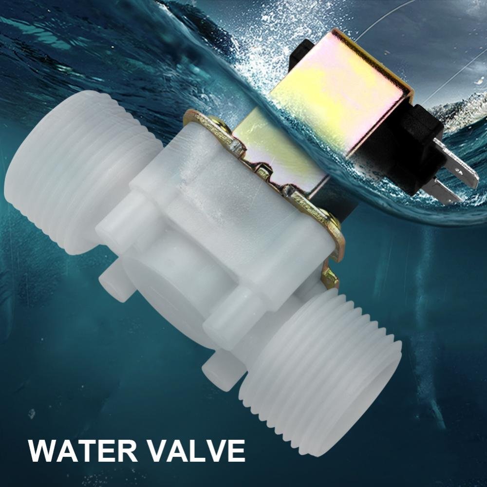 Vanne d'entrée d'eau N/C, DC 12 V DN20 G3/4 électrovanne magnétique électrique vanne électromagnétique en plastique normalement fermée interrupteur d'entrée d'eau