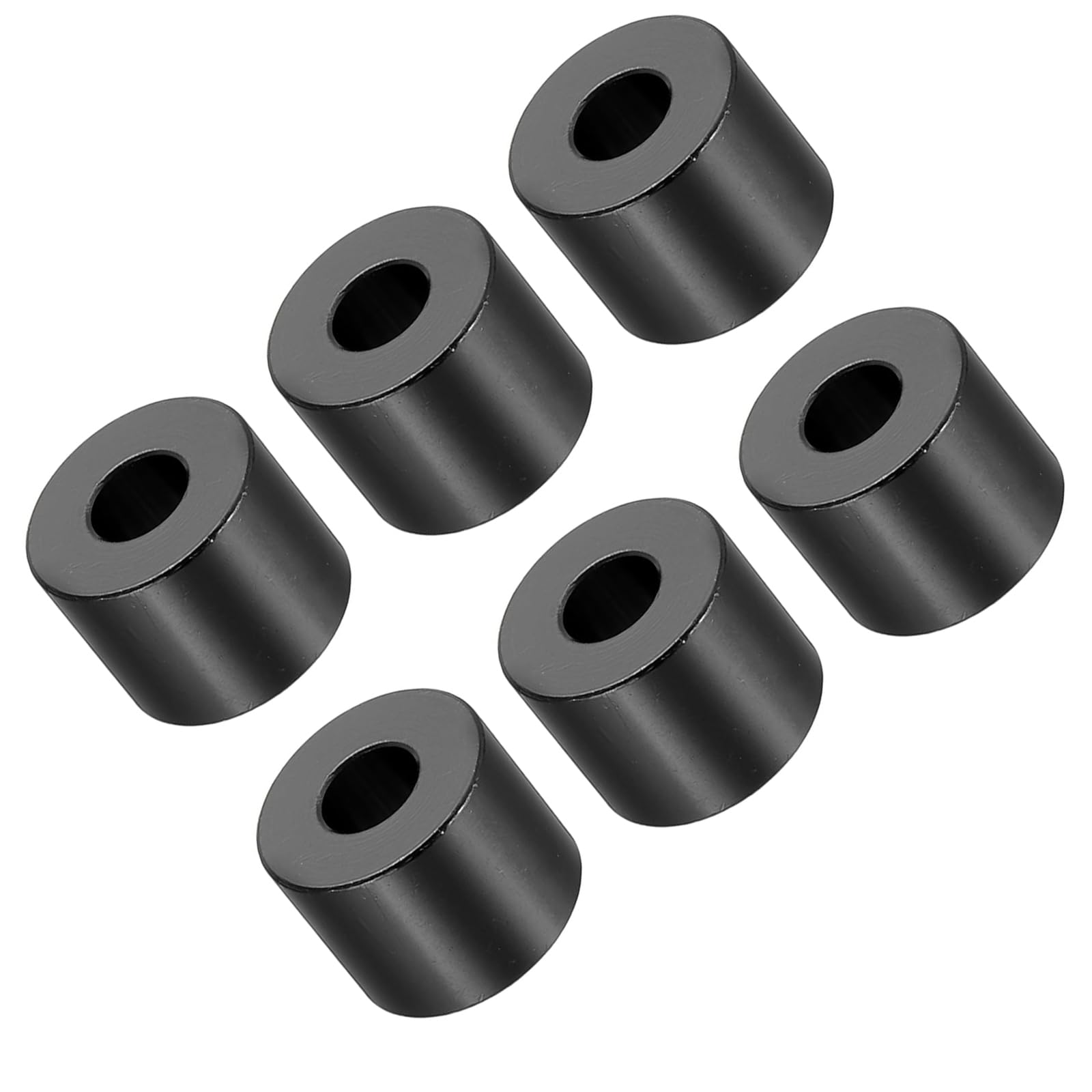 Unifizz M6 Black Aluminium Spacers, 6Pcs Round Metal Spacer Tubes 6.2mm ID x 15mm OD x 12mm Length Unthreaded Aluminium Standoff for M6 Screw Bolt Assemblies — image 1