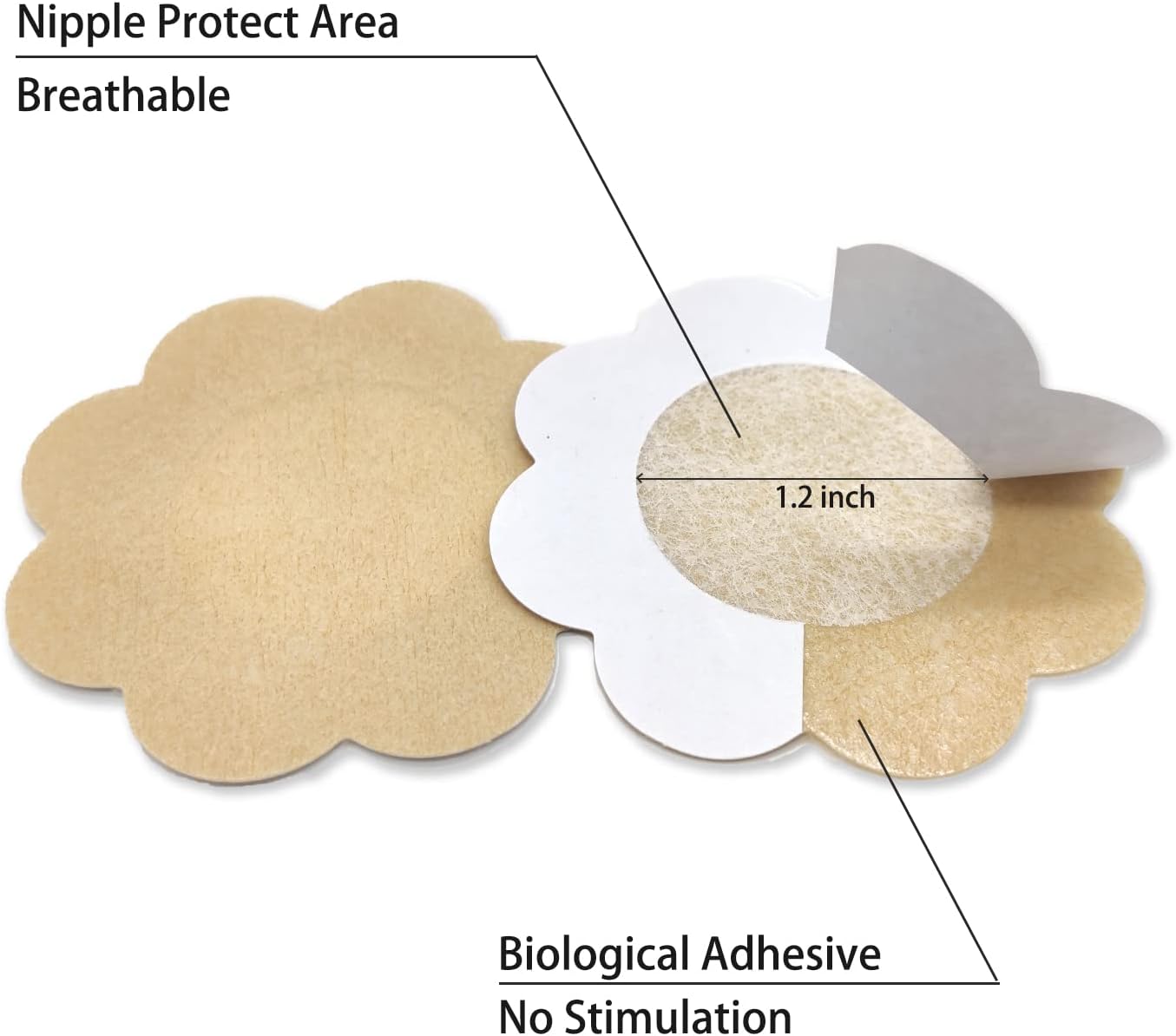 50 Pairs (100 Pieces) Nipple Pasties Disposable Nipple Covers for Women, Latex Free Satin Breast Petals
