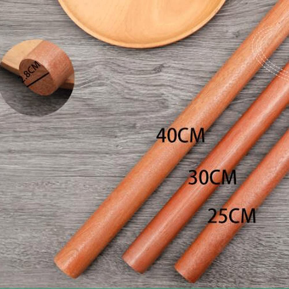 ACiyD Rodillo de amasar Rodillo de Madera Vertical Masa para amasar Madera de Haya Herramientas para Hornear Perno de pelar de Madera (Size : 40cm) (40cm)