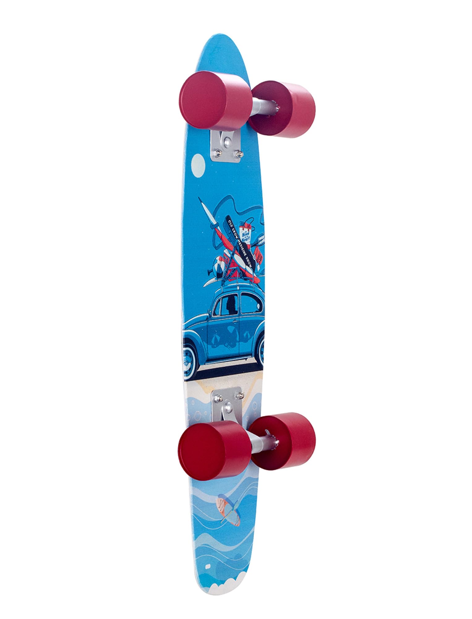 Déco Murale Bois : Planche de Skateboard Vintage 3D, Modèle Cox and Surf, H 55 cm