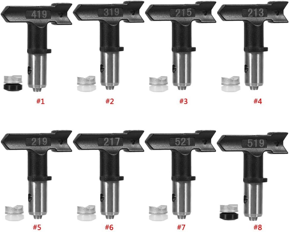Yosoo Airless Spray Gun Tip Multi Series Tungsten Steel Reversible Gun Paint Spray Nozzle Tip Head (Size : 213#) - Image 3