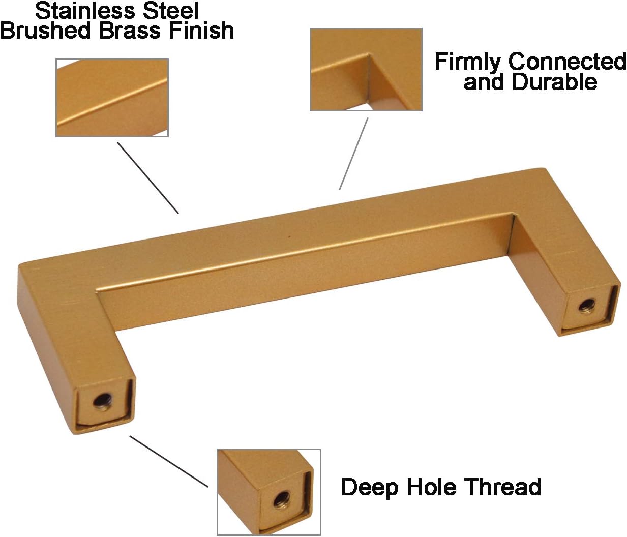 One-Day Sale: Up to 80% Off Probrico Gold (30 Pack) Square Cabinet Pulls, 1/2 in Width Stainless Steel Drawer Pulls,Brass Cabinet Pulls for Kitchen Closet Door Handle, Dress Wardrobe Hardware (Hole Center:3-3/4 inch (96mm))