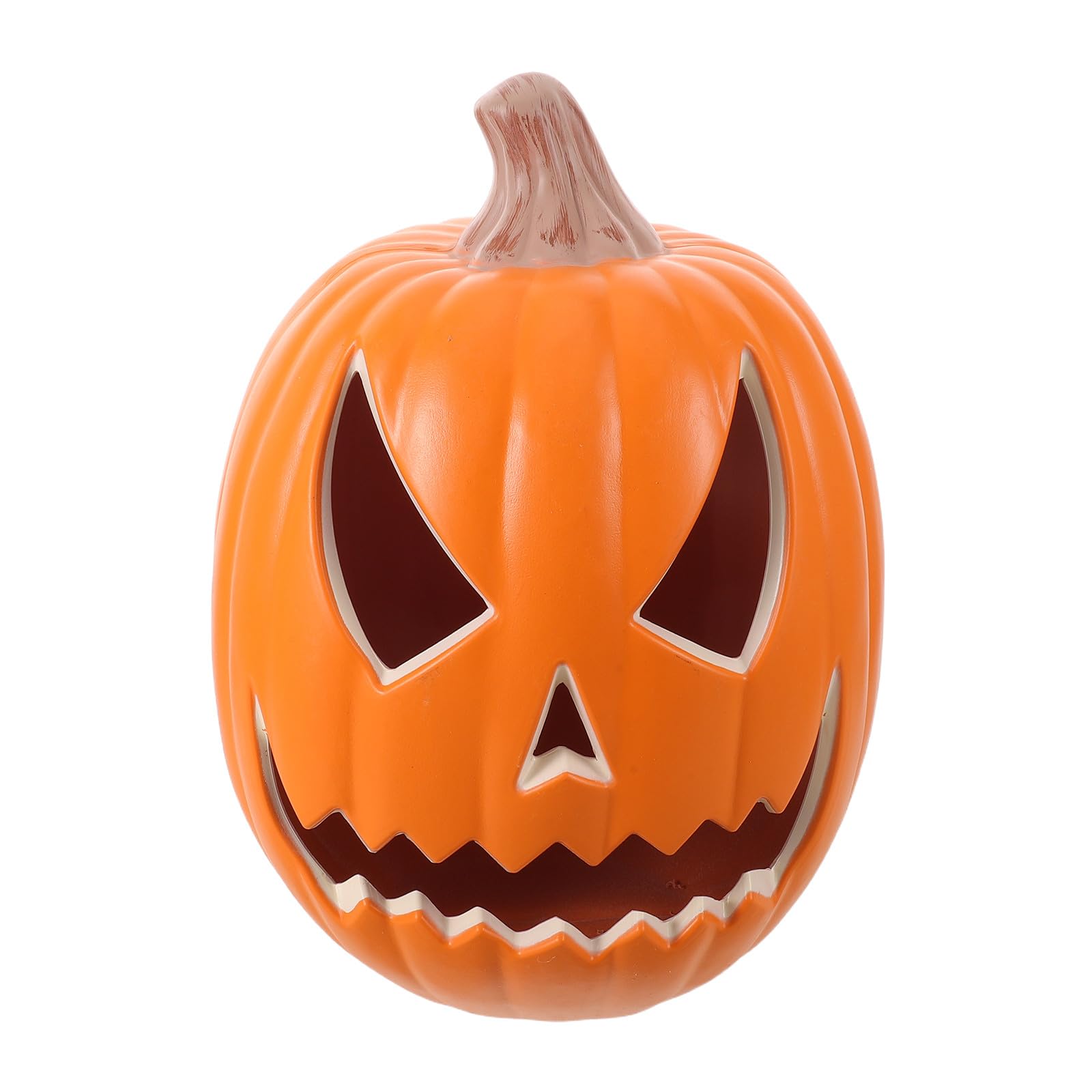 OSALADI Latarnia dyniowa na Halloween - Jack-O Lantern z diodami LED | Plastikowy lampion w kształcie dyni na Halloween, dekoracja okienna, bez baterii, 11,8 x 8,7 x 8,7 cala