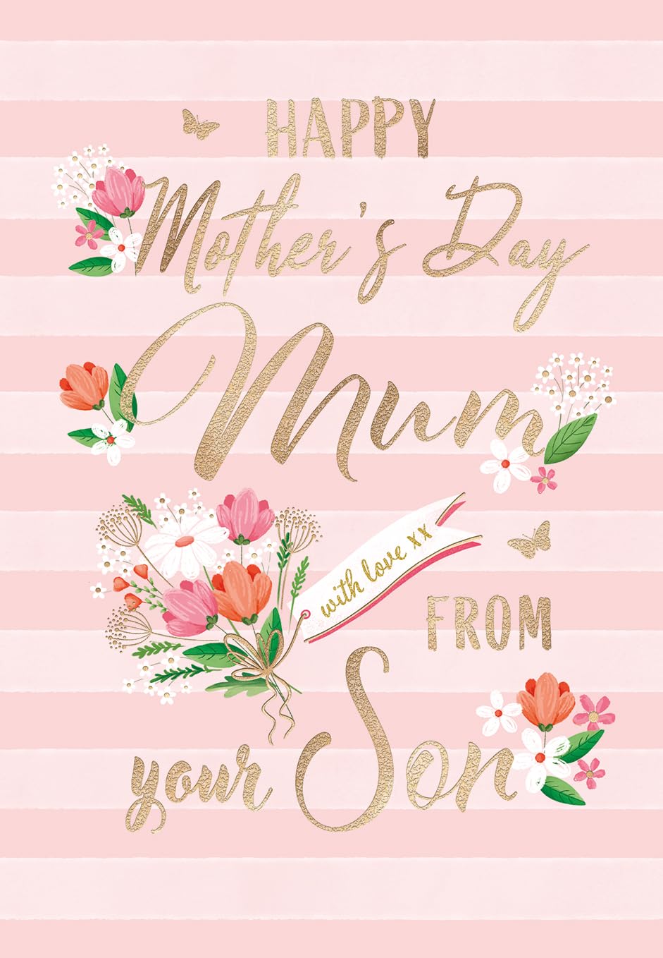 Piccadilly Greetings Mother's Day Card, With Love From Your Son - 9 x 6 inches