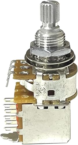 Miniatura 2 de Allparts EP-0225-000 Potenciómetro de empuje/tracción (Pote 25K, eje corrugado, logarítmico)