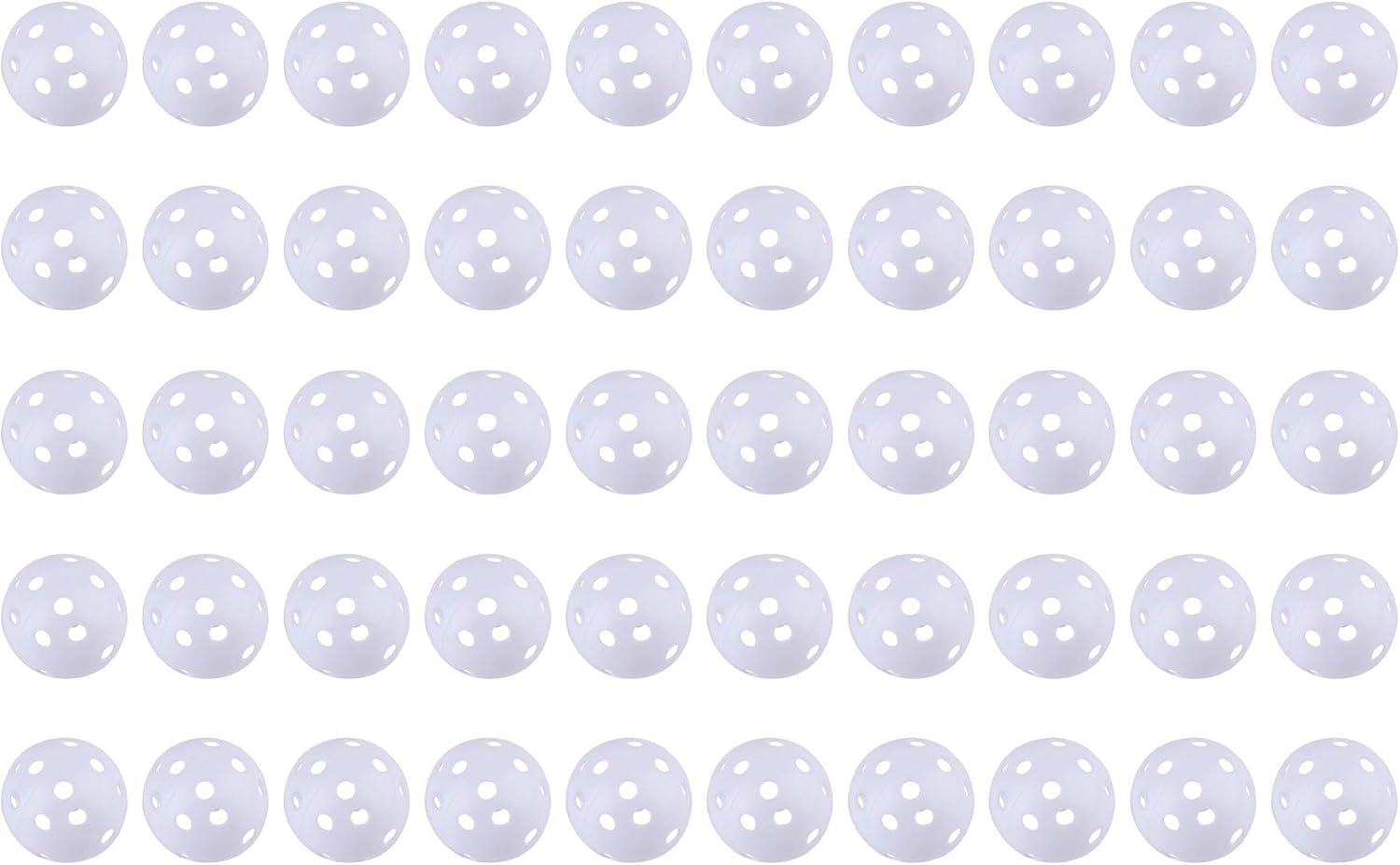 Faswin 100 Pack White Plastic Golf Training Balls, Airflow Hollow 41mm Golf Balls for Driving Range, Swing Practice, Home Use