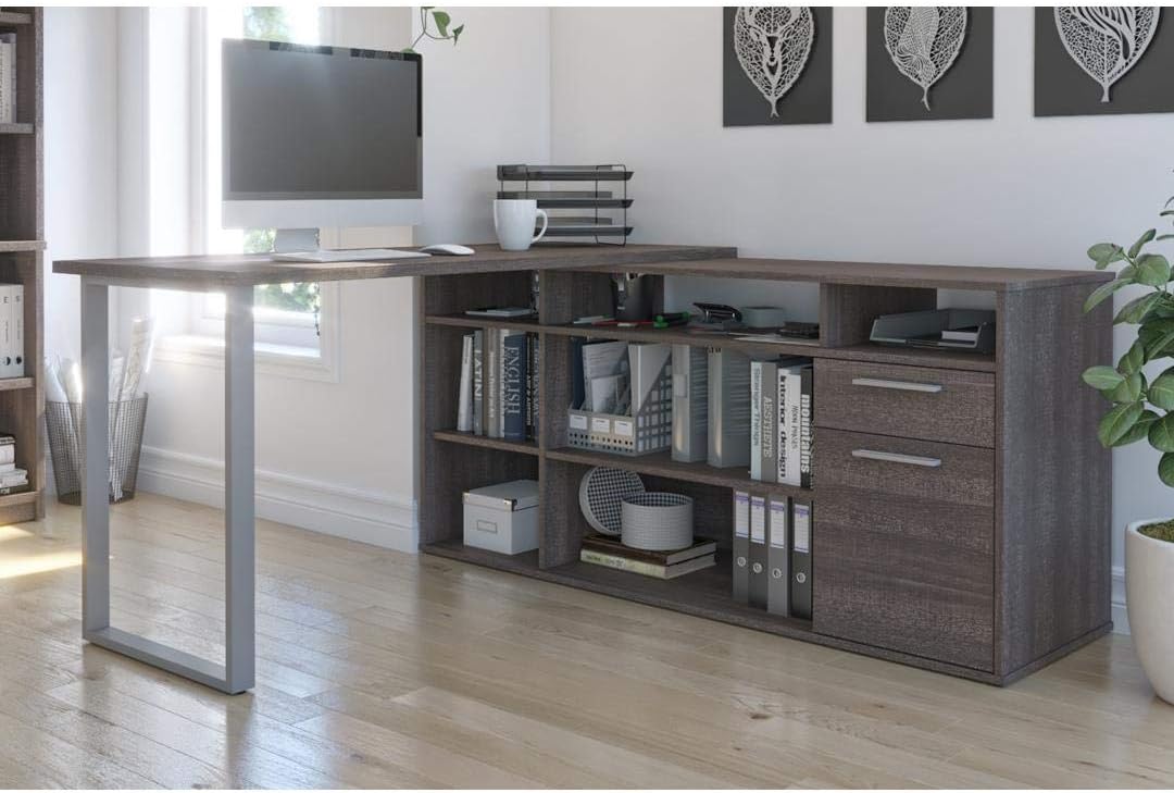 Bestar, Solay Collection, Modern L-Shaped Executive Office Desk