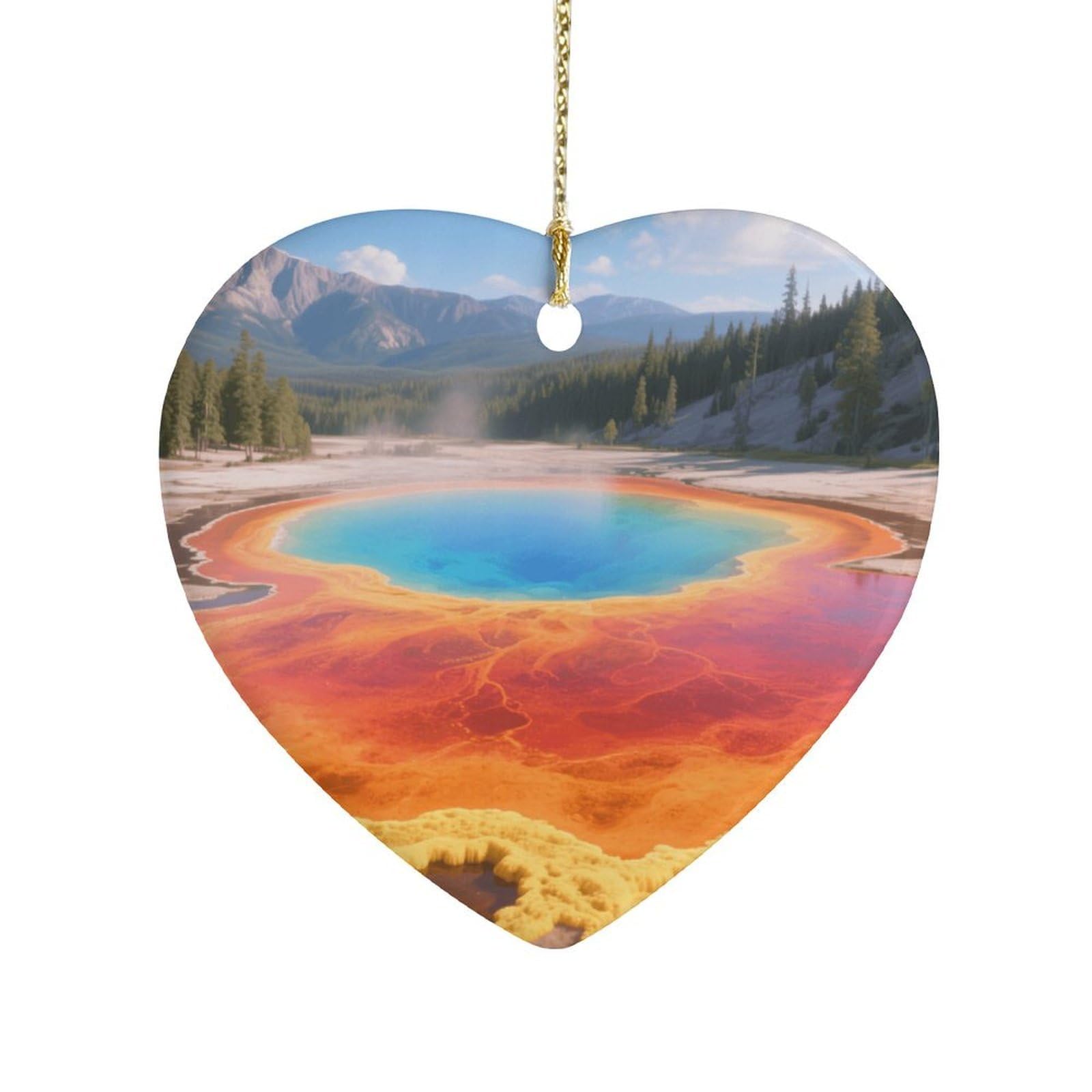 Fekiloot Style Grand Prismatic Springs Ceramic Ornament Home Decor Keepsake