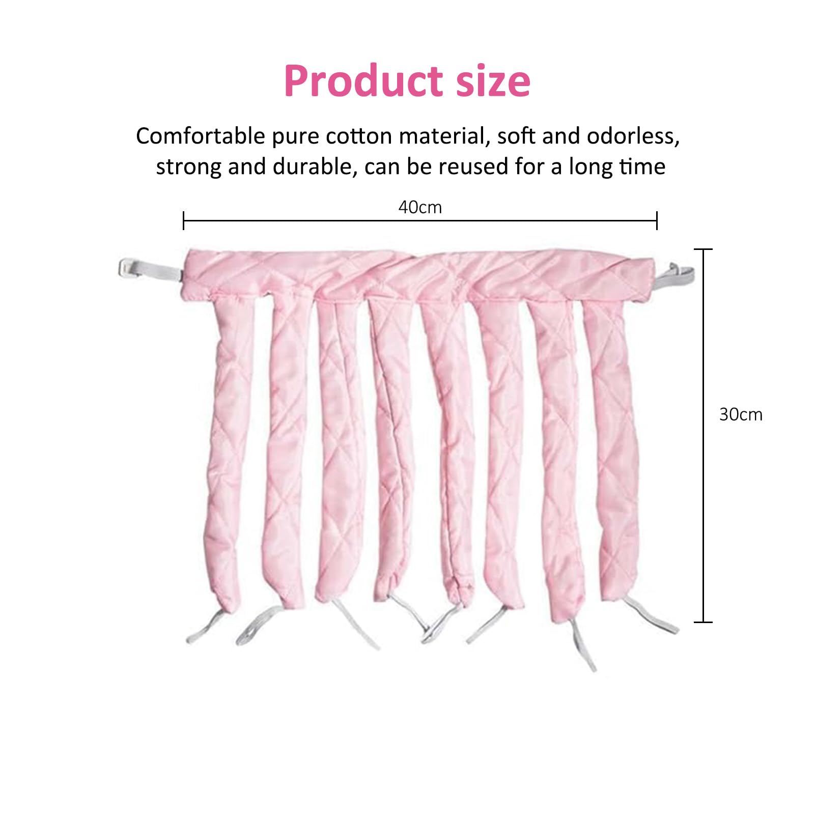 Siliget Heatless Hair Curlers, Overnight Heatless Curlers Soft Satin, Hair Curlers No Heat for Long Hair DIY Styling (Pink) - Image 2