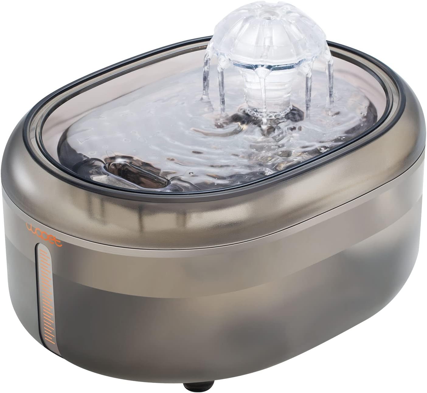 WOPET Cat Water Fountain, 67oz/2L Automatic Cat Water Dispenser Pet Water Fountain, W300 Silent Pet Waterfall Drinking Fountain with 1 Replacement Filter for Cats, Dog, Small Pets Without Light, Gray