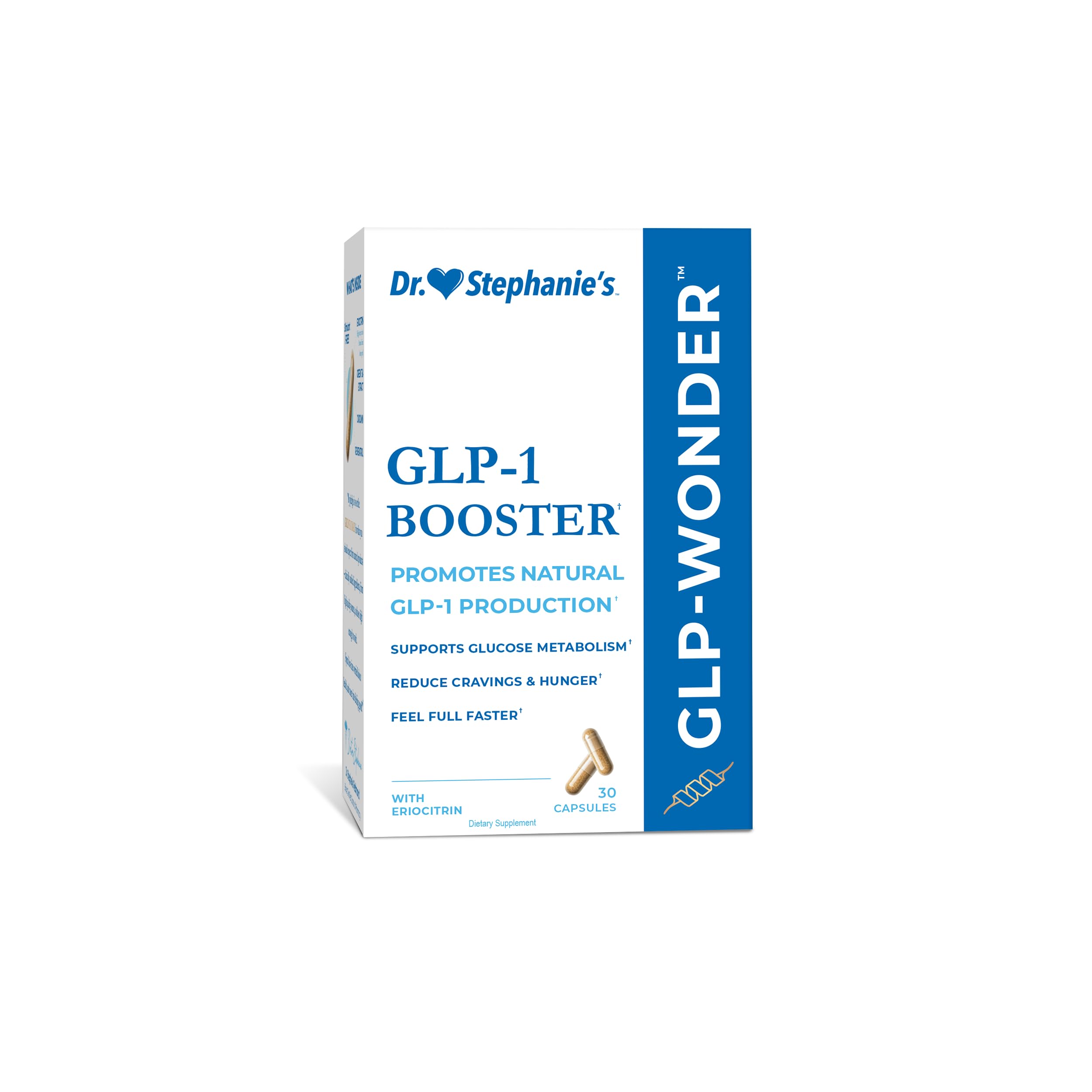 Dr. Stephanie's GLP-Wonder Natural GLP-1 Boosting Supplement - Control Hunger & Appetite, Fight Cravings - Side-Effect Free Support