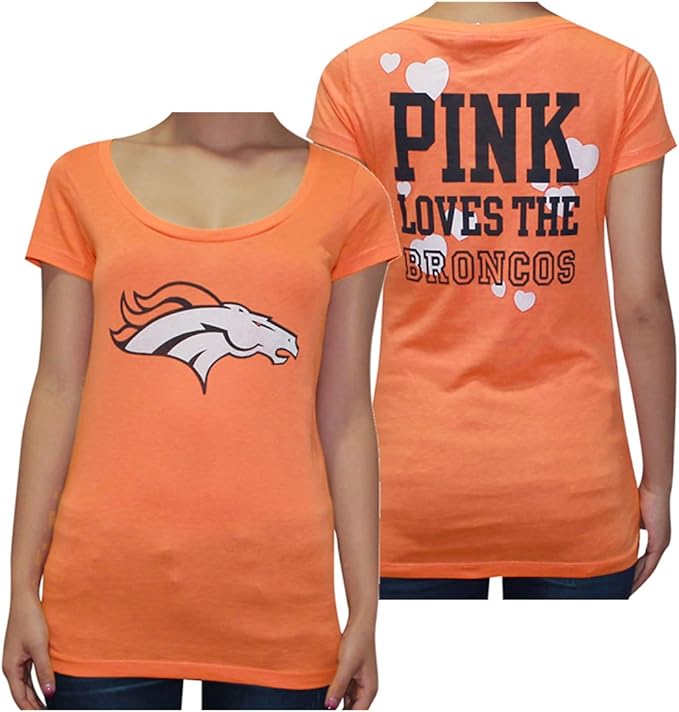 Amazon.com: Womens NFL Denver Broncos T Shirt by Pink Victoria's Secret XS Orange: Clothing