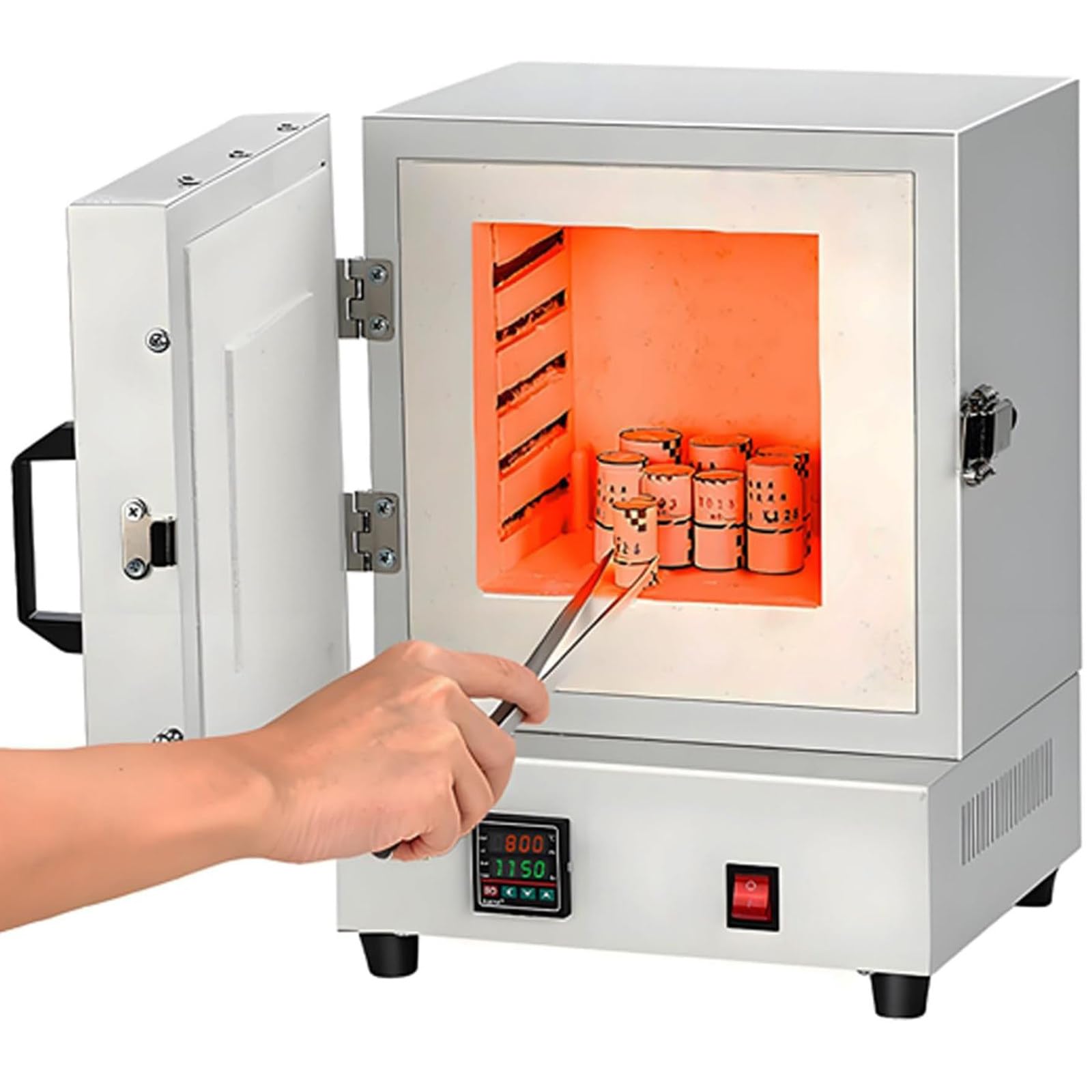 Horno Mufla Laboratorio,Horno Calcinación Alta Temperatura Tipo Caja,Horno Digital Fibra Cerámica para Fusión Metales Y Uso En Laboratorio,Control Temperatura 0 a 1150 °C