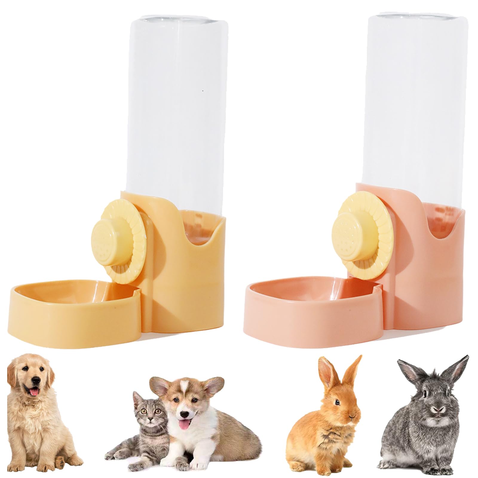2 Piezas Dispensador de Agua Suspendido de Jaula para Mascotas Colgante Automático para Botella de Agua de Animales para Gatos, Perros, Conejos y Otros Animales Pequeños (500ml)