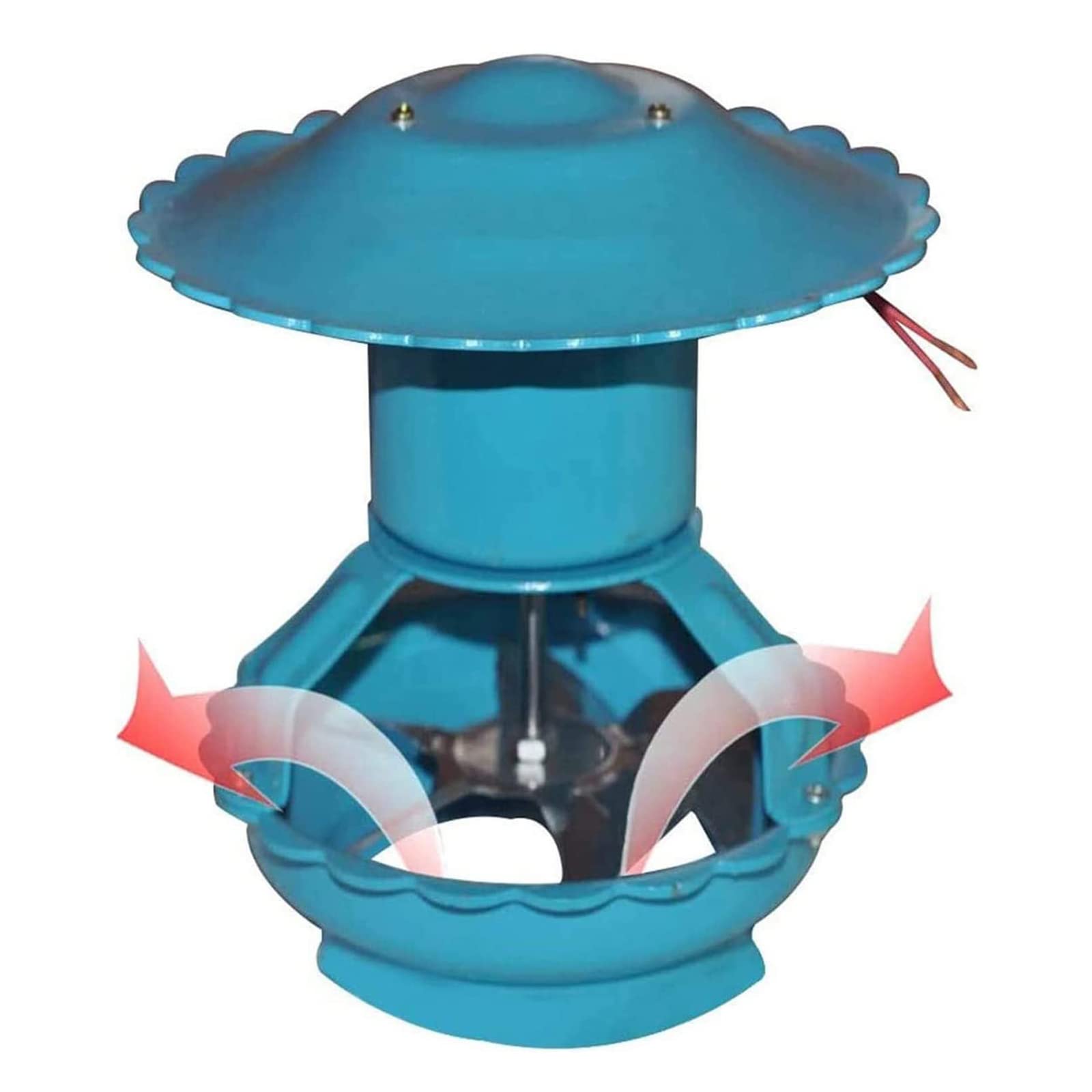 Aspiratore Camino, 100 Watt 8 Foglie Camino Aspiratore Camino, Evacuatore Fumi Camino, Estrattore Aria Esterna, Attacco Camino