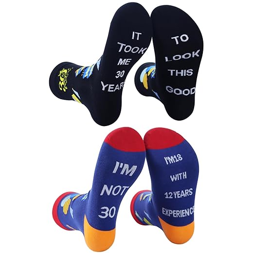 30th Birthday Gifts for Men Women, Funny 30 Year Old Socks for Dad Mom Papa Mama Husband Wife Grandpa, Unique Fun Novelty Retired 30th Anniversary Ideas for Elderly Senior Citizen Christmas