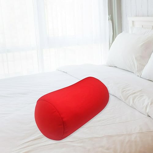 Miniatura 2 de Almohada cilíndrica redonda cervical, reposacabezas suave para dormir, cojín diseñado para cabeza, cuello, piernas, rojo brillante