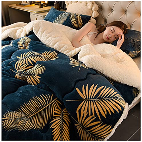 YRRA Épaissir Cachemire Courtepointe, Chaud Cachemire d'agneau Consolateur Couette Lit Chaud Et Doux d'hiver Couverture Épaissie en Cachemire d'agneau, pour Chambre,Bleu,200x230cm(4kg), Blue Bleu